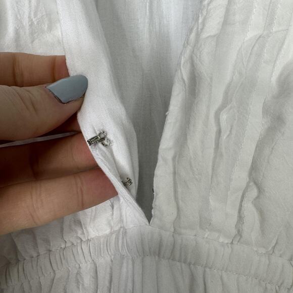 Pampelone Sienna Maxi Dress Womens Small White 100% Cotton Tiered Boho Resort - Picture 4 of 15